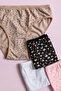 Women's Patterned Lycra Cotton Bikini Slip Panties 4-Pack - 3