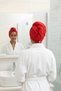 Rubby Towel Hair Drying Cap - Buttoned 100% Cotton Hair Towel Bath & Hair Salon - 2