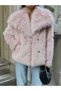 Women's Black Premium Plush Winter Faux Premium Fur Coat - 4