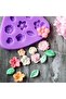 9 Miniature Mini Flower Leaf Silicone Mold in One Mold K-395, Scented Stone Soap Plaster Candle Mold - 2
