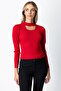 Balloon Sleeve Window Detailed Sweater