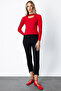 Balloon Sleeve Window Detailed Sweater - 4