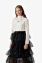09-15 Years Old Girl's Half Fish Neck Bluz - Ecru - 2