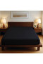 Single Fitted Sheet, 100% Cotton, 130 Gsm, 90-100X200 Cm. + 30 cm Deep - Black - 2