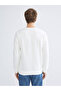 Özmarka New Season White Crew Neck Long Sleeve Sweatshirt - 4