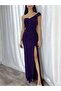 Women's Single Sleeve Evening Dress - 2