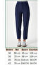 Women's Jeremy Tok Textured Ribbed Navy Blue Carrot Pants 5113 - 7