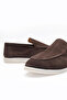 Loop Brown Suede 100% Genuine Leather Men's Loafers - 4