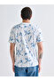 Vizyon New Season White Crew Neck Printed Combed Cotton Men's T-Shirt - 4