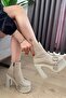 Women's Kırem Suede Buckle Detailed 12 cm Platform Heeled Zippered Boots - 2
