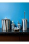 Red Seramik Dara Collection Retro 5 Piece Bathroom Set Blue-Black-Transparent