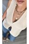 Ecru 5 Button Knit Vest - 2