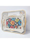 Tea Tray 42X32X4 cm and 37X26.5 cm 2-Piece Patterned Plastic Rectangular Tea Coffee Tray Serving Tray - 3