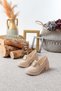 Women's Buckle Detailed 6 cm Heeled Lofer Shoes - 4