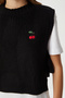 Cherry Embroidered Tied Crop Knit Sweater Lmt0027 Black - 5