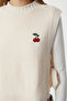 Cherry Embroidered Tie-Up Crop Knit Sweater Lmt0027 Cream - 3