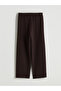 Lcw Everyday Brown Wide Leg Women's Trousers with Elastic Waist - 7