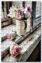 Cakasepetim Old Window with Pink Roses 255 Piece Puzzle Jigsaw Puzzle Mdf (Wood)