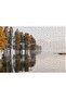 Trees in the Still Lake Foggy Background 1000 Piece Puzzle Jigsaw Mdf (Wood)