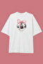 White T-Shirt with Bow Disco Ball Print