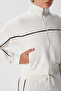 Women's Lexi Fleece-Lined Striped Ecru Tracksuit Set - 4