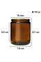 3 Pieces 210 ml Glass Jar Amber Candle Holder 210 Cc Metal Black Lid Candle Jar Brown - 2