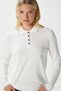Women's Fiona Viscose Polo Neck Striped Ecru Knitwear Sweater - 4