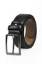 Men's Black 3.5 cm Wide Semi Patterned Matte Color Faux Leather Belt 2402612 - 2