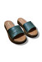 Women's Genuine Leather Single Strap High Sole Slippers - 6