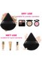 Foundation Brush & 2Pcs Makeup Puff Set Black – Set of 3 for Professional Flawless Skin Makeup - 2