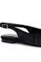 Women Satin Square Toe Flat Slingbacks in Black - 5