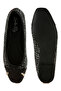Women Black Boucle Pearl Bow Ballerinas - 4