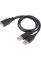 USB Female to 2 USB Male Cable, Length: About 30cm - 4