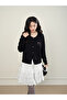 Women's Basic Classic Buttoned Cardigan with Bow Detail - 2