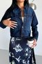 Women's Dark Blue Regular Fit Buttoned Double Pocket Lycra Jean Denim Jacket Di̇ana-5003 - 6