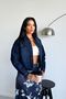 Women's Dark Blue Regular Fit Buttoned Double Pocket Lycra Jean Denim Jacket Di̇ana-5003