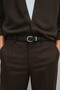 Norton Genuine Leather Men's Belt with Antique Silver Buckle