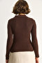 Women's Bitter Brown Zippered Sweater 20246337 - 6