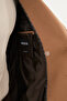 Straight Slim Fit Wide Collar Belted Double Breasted Cashmere Long Men's Coat Camel - 21303.24K - 6