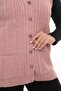 Thick Woolen Winter Knitwear Buttoned Mother Vest with Pockets - 3