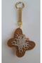 Gift Zircon Stone Beige Butterfly Keychain 14X6,5 cm - 2