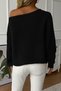 Women's Boat Neck Oversize New Season Loose Knitwear Fabric Sweater - 5
