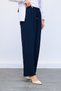 Women's Elastic Waist Casual Loose Fit Navy Blue Trousers - 7