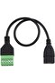 USB Female Plug to 5 Pin Pluggable Terminals Solder-free USB Connector Solderless Connection Adapter - 3