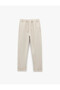 Relaxed Fit Waist Tied Beige Men's Trousers 6Wam40007Hk - 3