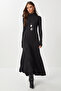 Flared Long Modal Dress Lub0235 Black
