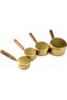 (4 Pack) (Gold Metal) Measuring Spoon Set (Authentic Wooden Handle) - 2