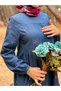 Ankanoor Floral Embroidered Denim Dress 145cm Anka251896 - 7