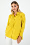 Women's Mustard Yellow Oxford Textured Fabric Relaxed Fit Pocketed Shirt Poplin- Stylish and Practical - 3