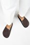 Ateshi Women's Leather Genuine Leather Flat Clog Brown Slipper - 8